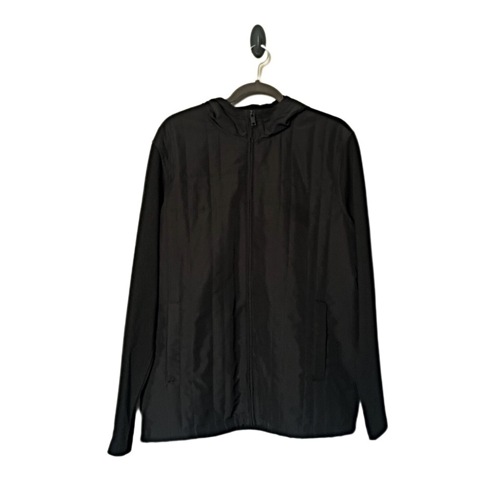 Alfani Hooded Zipper Vest Black Jacket